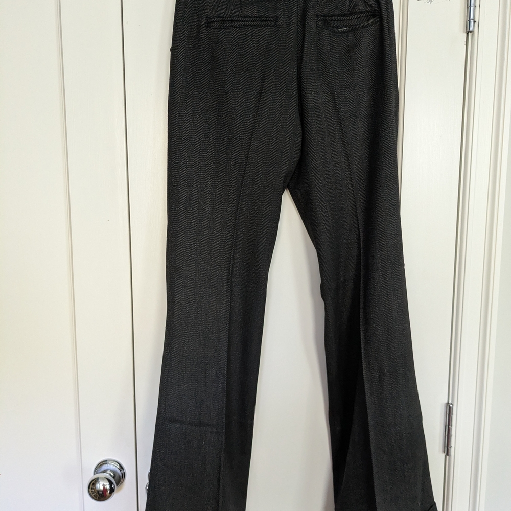 Anthropologie Gray Herringbone Wide Leg Pants Sz 4 - Picture 13 of 14